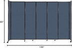Versare Straightwall Sliding Portable Wall Partition | Freestanding Office Dividers | Locking Wheels | Temporary Room Separator | 11'3'' Wide x 7'6'' Tall Ocean Fabric Panels