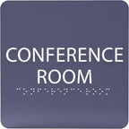 ADA CENTRAL SIGNS - 6" X6" Conference Room Sign- ADA Compliant Tactile Graphics Grade 2 Braille Text Acrylic Wall Signs - Authorized Personnel Only, Meeting Privacy Door Sign for Schools, and Offices