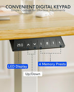 FLEXISPOT EN1 One-Piece Solid Wooden Standing Desk 63 x 24 Inches Height Adjustable Electric Sit Stand Home Office Desks (Black Frame + Rubber Wood Top, 2 Packages)