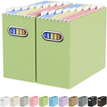 Oterri Cardboard File Organizer Box for Hanging File Folders Letter Size,File Box for Computer Desk,File Cabinet,Working Home,Office,Classroom (Green, Letter Size - 2 Packs)