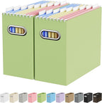 Oterri Cardboard File Organizer Box for Hanging File Folders Letter Size,File Box for Computer Desk,File Cabinet,Working Home,Office,Classroom (Green, Letter Size - 2 Packs)