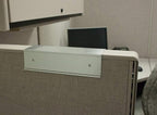 Over the Cube The Original Quality Aluminum, Changeable Cubicle Nameplate Holder, Satin Silver Base, and Silver Name Plate Holder, (2.25" cubicle wall depth) - Made in the USA