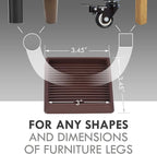 VOCOMO 3X3 Rubber Caster Cups, Non Slip Furniture Pads, Anti-Slip Furniture Gripper, Anti Skid Furnitures Feet, Anti Slide Floor Protector for Bed Couch Stoppers (Brown, 4 Pack)