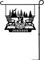 Personalized Campfire Name Metal Signs, Camper Decor,Custom Family Name Sign for RV, Custom Camper Fire Pit Signs, Personalized Camping Gifts,Metal Outdoor Sign