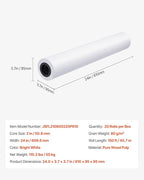 VEVOR Wide Format Paper, 24 in x 150 ft Plotter Roll, 20 Rolls CAD Bond Rolls with 2 in Core, 20 LB Bond Paper Rolls, Ideal for CAD Drawings, Engineering Plans, GIS Maps, and Architectural Designs