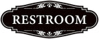 Restroom Sign for Business and Home，Self-adhesive Unisex Bathroom Sign Sticker，Waterproof Vinyl Toilet Decor for House，Office，Shop，Door（Black）