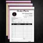 Custom Carbonless Sales Invoice Form Books for Small Business, Personalized NCR 3-Part Receipt Book with Carbon Copies, Cover Add Company Name, Address and Number Printed