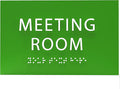 ADA CENTRAL SIGNS - 6" X4" Meeting Room Sign - ADA Compliant Tactile Graphics Grade 2 Braille Text Acrylic Wall Sign | Privacy, Interview, Room Name Sign for Schools, Hospitals, Offices, & Apartments
