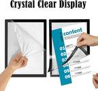 JIUYE 3Pcs Self Adhesive Magnetic Sign Holder 8.5 x 11 inches,Wall Mount Plastic Display Frame,Adhesive Magnetic Framed Paper Document Sign Holder for Home Office Store,Black