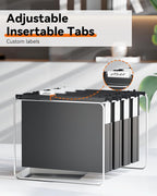Ansook Plastic Hanging File Folders Letter Size,Upgrade 2" Extra Capacity Expanding Hanging Folders with Tabs,12 Pack Reinforce File Cabinet Folders,Heavy Duty Black Hanging Organizer for Bulky Files