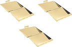 Stephanie Imports Set of 3 Slim & Minimalist Metal Business Card Holder Unisex Case (Gold Diamond Lattice)