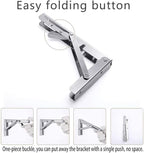 Folding Shelf Brackets, Max Load 300 lb, Heavy Duty Stainless Steel Collapsible Wall Mounted Shelf Brackets for Table, Space Saving DIY Bracket, Pack of 2 (2, 24 Inch)