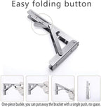 Folding Shelf Brackets, Max Load 300 lb, Heavy Duty Stainless Steel Collapsible Wall Mounted Shelf Brackets for Table, Space Saving DIY Bracket, Pack of 2 (10 Inch)