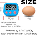 Timers for Classroom,BESTWYA Magnetic Timer with Loud/Silent Switch Big LCD Screen Count Up and Down Function 3 Big Buttons for Break Time, Cooking, Gym, Meeting, Classroom (6, 6 Colors)
