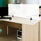 Desk Divider, Acrylic Desk Privacy Panels, Privacy Desk Screen, Frosted Acrylic Partitions with C-Type Clamps Acrylic Table Top Sneeze Guard for Offices Schools (47x18x2 in)
