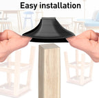 Square Chair Leg Protectors for Hardwood Floors, 16 Pcs Silicone Felt Furniture Leg Cover,Black.1.575" to 1.811".