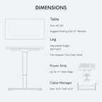 FLEXISPOT EN2 Whole-Piece Standing Desk with Clamp Power Strip, 40 x 24'' Electric Stand Up Height Adjustable Desk with Cable Management (Black Frame + 40" Black Top)