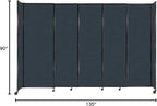Versare Straightwall Sliding Portable Wall Partition | Freestanding Office Dividers | Locking Wheels | Temporary Room Separator | 11'3" Wide x 7'6" Tall Blue Spruce Fabric Panels