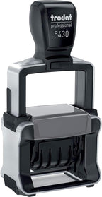 Trodat 5430 Professional Self-Inking Date Stamp with Posted - Blue Ink
