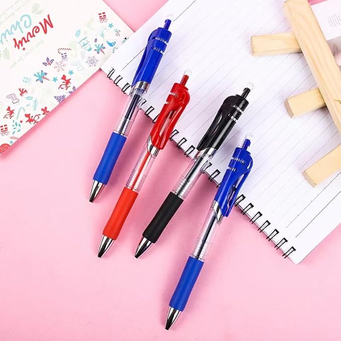 30PCS Black Retractable Gel Pens for Journaling, 0.5mm Ink Pens for School Office Suppliers, Fine Point Smooth Writing Pens. (Black)