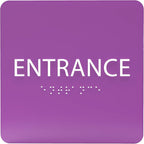 ADA CENTRAL SIGNS - 6" X6" Entrance Sign - ADA Compliant Tactile Graphics Grade 2 Braille Text Acrylic Wall Sign - Entry, Way in, Access Signs for Office, Hotel, Schools, Apartment, and Restaurants