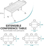 Goakwwuz Conference Room Table, Folding Conference Tables,Thicken Grey Tabletop,Flip Top Wooden Seminar Meeting Room Table for Conference Room Offices (6, Black, 47.2“)