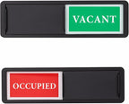 Vacant Occupied Door Sign, Sliding Room Status Indicator Privacy Door Sign for Office, Restroom, Conference Room, Home, Hotel, Hospital (Black)