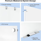 Large Glass Whiteboard, 72 x 48 Inches Magnetic Glass Dry Erase Board for Wall, 6' x 4' Brilliance White Board for Office, Home, School