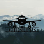 Personalized Metal Airplane Wall Art, Airplane Name Sign, Customized Pilot Name Sign, Airplane Hangar Sign Decor, Aviation Home Office Decor, Large Outdoor Decor, Pilot Gifts, Aircraft Lovers Gift