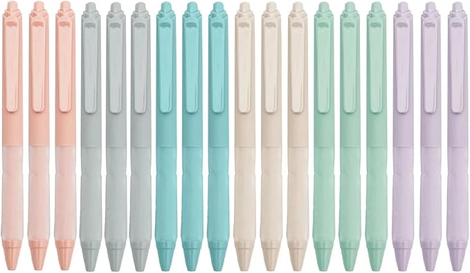 Linbsunne Ballpoint Pens Medium Point 1mm Black Pen with Super Soft Grip Ball Point Pen for Men Women Retractable Pens (18-pack)