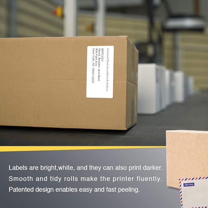 BETCKEY - 4" x 2" (102 mm x 51 mm) Barcode Shipping & Multipurpose Labels Compatible with Zebra & Rollo Label Printer,Premium Adhesive & Perforated [2 Rolls, 1500 Labels]