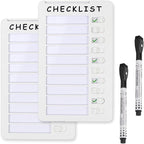 2-Pack Magnetic Dry Erase Checklist Board – Reusable Whiteboard Task Planner with Sliding Checkmarks, Includes Cards & Mounting Tape