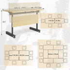 Conference Table,55.1''Folding Conference Room Table for 4-12 People,Mobile Flip Top MeetingTraining Table with Different Coulor and Styles for Offices, Classrooms,Meeting Room (4, 61''G)