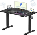 FLEXISPOT EN1 One-Piece Standing Desk, 48"x24" Seamless Desktop Electric Height Adjustable Desk for Home Office, Multi-Monitor Setups & Easy Assembly, Black (Black Frame)