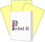 Print It - Vellum Bristol Colored Cardstock Cover Paper, 67 Lb, 8.5" X 11”, Heavyweight Colored Cardstock for Crafts, School, Invitations, And Office Use - Decoration Drawing 250/Case-Canary