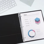 3 Ring Binder 1 Inch, ViVin Sturdy 1"-Slant D Ring Binder with 2 Interior Pockets, Clear View Cover, PVC-Free, Fits 225 Sheets of US Letter Size Paper (12 Pack, Black)