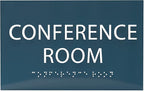 ADA CENTRAL SIGNS - 6" X4" Conference Room Sign - ADA Compliant Tactile Graphics Grade 2 Braille Text Privacy Sign | Wall Mount Plastic Meeting Signs For Schools, Hospitals, Offices, and Apartments