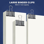 72 Pcs Extra Large Binder Clips 2 Inch Paper Clip Large Binding Clip, Jumbo Paperclips Bulk, Heavy Duty Big Paperwork Clamp Black, Kitchen School Teachers