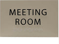 ADA CENTRAL SIGNS - 6" X4" Meeting Room Sign - ADA Compliant Tactile Graphics Grade 2 Braille Text Acrylic Wall Sign | Privacy, Interview, Room Name Sign for Schools, Hospitals, Offices, & Apartments