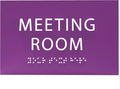 ADA CENTRAL SIGNS - 6" X4" Meeting Room Sign - ADA Compliant Tactile Graphics Grade 2 Braille Text Acrylic Wall Sign | Privacy, Interview, Room Name Sign for Schools, Hospitals, Offices, & Apartments