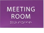 ADA CENTRAL SIGNS - 6" X4" Meeting Room Sign - ADA Compliant Tactile Graphics Grade 2 Braille Text Acrylic Wall Sign | Privacy, Interview, Room Name Sign for Schools, Hospitals, Offices, & Apartments