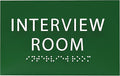 ADA CENTRAL SIGNS - 6" X4" Interview Room Sign - ADA Compliant Tactile Graphics Grade 2 Braille Text Acrylic Wall Sign | Privacy, Meeting, Room Name Sign for Schools, Hospitals, Offices, & Apartments