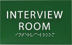 ADA CENTRAL SIGNS - 6" X4" Interview Room Sign - ADA Compliant Tactile Graphics Grade 2 Braille Text Acrylic Wall Sign | Privacy, Meeting, Room Name Sign for Schools, Hospitals, Offices, & Apartments