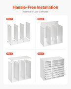 VEVOR Literature Organizer, 24 Compartments Office Mailbox with Adjustable Shelves, Wooden Mailbox Sorter Medium Density Fiberboard Office Home Classroom Storage for Files, Documents, Papers, White