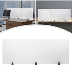Desk Divider for Students and Desk Privacy Panel, Frosted Acrylic Plexiglass Shield with Clamps for Offices Schools Call Centers, Ideal Cubicle Light Shield - 60”L X22”W