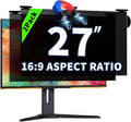 2 Pack Magnetic Hanging Computer Privacy Screen 27 Inch for 16:9 Widescreen Monitor, Removable Privacy Screen Anti Glare Blue Light Computer Screen Privacy Shield, Anti-Scratch 27 in Protector Film