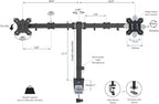 Rocelco 45" Height Adjustable Standing Desk Converter with Dual Monitor Mount and Slide Out Retractable Keyboard Tray - Sit Stand Up Triple Screen Tabletop Riser Workstation - Black (R ADRB-45-DM2)