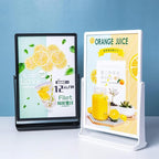 ECKEK ABS Plastic Sign Holder, Menu Displays T Shape Sign Stand, Rotating Display Stand for Ads, Menu, Photos, Business Card (Black A5 148×210mm/ 5.83×8.27 inches)