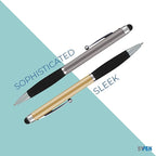 SyPen Personalized Pens With your Custom Logo or Text-300 Pack Bulk-for Businesses, Parties, and Events, 2 in 1 Ballpoint Pen & Stylus Compatible with Touchscreen Devices, Blue Barrel, Black Ink