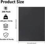 QTLCOHD 200 Sheets Black Cardstock, 8.5 x 11 Inch, 92 lb Construction Paper Bulk, Heavyweight Cover Printer Card Stock for Scrapbooking, Arts & Crafts, Invitations, DIY Cards